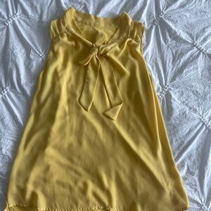 New York and company yellow top with bow neck tie